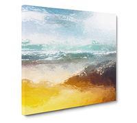 Sunshine on a Beach in Greece Canvas Print | Gallery Wrapped 30mm Frame Wall Art | 20x20 inches | Ready to Hang | Abstract Seascape Picture | Living Room Bedroom Lounge Office