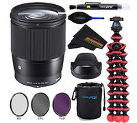 Sunshine Photo Store Sigma 16mm f/1.4 DC DN Contemporary Lens for Sony E+Sunshine Basic Bundle