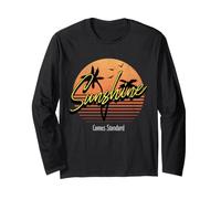 Sunshine Saying, Tropical Sunset Casual Beach Graphic Long Sleeve T-Shirt