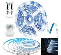 Sunshine Smile 1M Battery Operated Dimmable LED Strip Light, Waterproof, Warm White, Modern Style, Indoor & Outdoor Use, Remote Control, 8 Modes, Timer