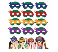 Sunshine smile Children's Animal Masks, 12 Pieces Costume Masks for Party, Halloween, Role Play, Including Turtle Mask, Unisex Kids