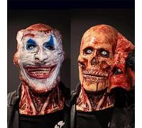 Sunshine smile Halloween Horror Clown Mask, Terrifier Art Clown Mask for Adults, Scary the Killer Clown, Terrifier Costume Accessory, Skull Bloody Skull, Double Layer Removable