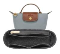 Sunshine smile Mini Bag Organiser for Longchamp Bag, Organiser Insert, Grey, CADDY, Felt, Handbag, 6.3 x 2.0 x 3.15 inches