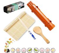 Sunshine smile Sushi Maker Roller, Sushi Set to Make Yourself, 6-Piece Bazooka Set, Roller Multifunctional for Beginners, Sushi Maker and Bamboo Mat, DIY Roller Tool for Beginners at Home