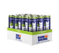 Sunshine Sparkling Energy Drink, Ginger Berry, Vitamin B12, Electrolytes, 70mg Natural Caffeine, 12 oz, (Pack of 12)