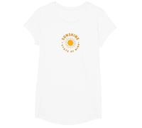 Sunshine State of Mind: Retro Sun Positive Vibes T-Shirt, Girls, White, Small
