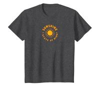 Sunshine State of Mind: Retro Sun Positive Vibes T-Shirt, Kids, Dark Heather Grey, 8 Years
