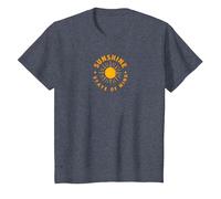 Sunshine State of Mind: Retro Sun Positive Vibes T-Shirt, Kids, Heather Blue, 12 Years