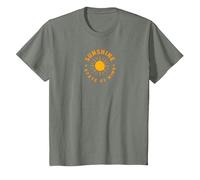 Sunshine State of Mind: Retro Sun Positive Vibes T-Shirt, Kids, Olive Heather, 2 Years