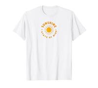 Sunshine State of Mind: Retro Sun Positive Vibes T-Shirt, Men, White, M