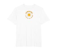 Sunshine State of Mind: Retro Sun Positive Vibes T-Shirt, Men's Big and Tall, White, 3X Tall