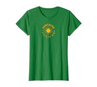 Sunshine State of Mind: Retro Sun Positive Vibes T-Shirt, Women, Kelly Green, XXL