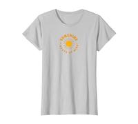Sunshine State of Mind: Retro Sun Positive Vibes T-Shirt, Women, Silver, XXL