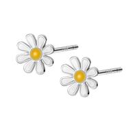 Sunshine Sunflower Daisy Flower Earring 925 Sterling Silver Daisy Stud Earrings, for Women Girls Jewelry Gifts Pretty Floral Piercing Earrings