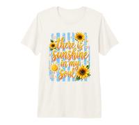 Sunshine Sunflower Positive Floral Quote Premium T-Shirt