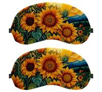 Sunshine Sunflowers (2) Ultra-Soft Sleep Eye Blindfold, 3D Contoured Light Blocking for Travel Home Office, Comfortable Blindfold for Men Women