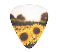 Sunshine Sunflowers Printed Guitar Picks With Organizer Storage Box 0.46 0.71 0.96 Mm Includes Thin Medium Heavy For Bass Electric Acoustic Guitars Ukulele 12 Pack