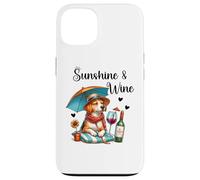 Sunshine & Wine Dog Mom Wine Lover Drinking Summer Beach Case for iPhone 13