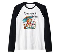 Sunshine & Wine Dog Mom Wine Lover Drinking Summer Beach Raglan Baseball Tee