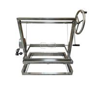 SunshineBBQs Adjustable Argentinian Style Brick BBQ DIY Cooking Grill in Stainless Steel with V Grills (With Rotisserie)