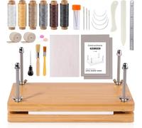 SunshineFace Book Binding Kits for Beginners, 35 Pcs Complete Bookbinding Tools Set with Wooden Press, Bone Folders, Awls, Needles & Waxed Thread, DIY Book Repair Kit for Crafts, Journal, Albums