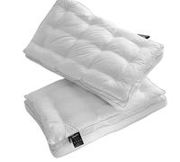 SunshineFace Down Pillow, 2 in 1 Feather and Down Pillows Double Layer Soft Support Pillow Breathable Comfortable Fluffy Support Bed Pillow for Home Hotel
