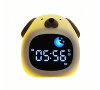 SunshineFace Kids Alarm Clock, Cute Dog Shape with Touch Night Light in 8 Colors, 6 White Sounds Sleep Trainer, Digital Alarm Clock for Bedroom, Girls & Boys