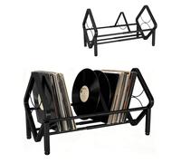 SunshineFace Vinyl Record Storage Rack, Expandable vinyl record Stand with Adjustable Divider, Metal LP Vinyl Record Holder Display Shelf for Albums, Magazine, Book, Files