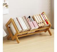 SunshineFace Wood Tilting Bookcase, Desktop Bookshelf Organizer Display Stand Storage Rack Creative Small Book Shelf for Books Magazines CDs