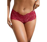 sunshinelady French Knickers Plus Size Brazilian Briefs with Cotton Soft Crotch Cheeky Floral Lace Panties for Women Red Knickers Size 8-12