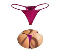 sunshinelady Micro Thongs for Women Shiny G-string Thong Bikini Sexy T-Back Panties Plus Size Underwear Tangas Briefs Low Rise Swimwear Beach L Purple