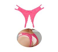 sunshinelady Women’s Sexy Lace G-Strings Plus Size Thongs Low Rise Bikini Panties Stretchy Hipster Knickers Side Hollow Out Tanga Briefs 2XL