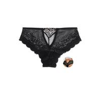 sunshinelady Women's Sexy Lace Knickers Mesh Briefs Cheeky Panties Underwear Cotton Crotch Ladies French Brazilian Knickers for Women Breathable Hipster Black Plus Size UK 16