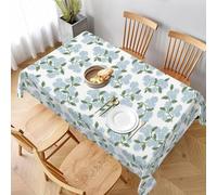 Sunshineyan Vintage Floral Tablecloth Rectangle 60 x 120 Inch, Blue Green Hydrangea Flower Decor Tablecloths Tablecloths Polyester Seasonal Table Cloth for Parties Kitchen Dining Indoor Outdoor