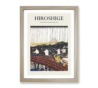 Sunshower At Nihonbashi By Utagawa Hiroshige Exhibition Museum Asian Japanese Framed Wall Art Print, Ready to Hang Picture for Living Room Bedroom Home Office Décor, Oak A3 (34 x 46 cm)