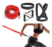 Sunsign Resistance Running Training Bungee Band, Bungee Resistance Cord Set, Long Resistance Band, Lateral Movement Sprint Overspeed Training Fitness for Fast, 6.6ft - Red