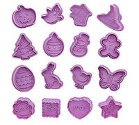 SUNSK Cookie Cutter Set Plastic Cookie Cutter for Children Shapes with Ejector Perfect Fondant Baking Cookies Biscuit Cutters for Christmas Halloween Easter Thanksgiving Cake Decorations Accessories