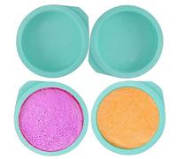 SUNSK Silicone Cake Molds 6 Inch Layer Cake Pan Set Round Non Stick Bakeware Rainbow Cake Tins Pie Pans Baking Trays 4 Pcs (Green)