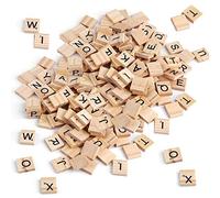 SUNSK Wooden Alphabet Tiles ABC Letter Blocks Black Letters & Numbers for Arts Crafts Projects Home Decorations 200 pcs