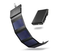 Sunslice I Photon Solar Power Bank with SunPower Technology, Pocket Phone Charger, Ideal for Camping and Hiking, Compatible with All Smartphone Brands, Black