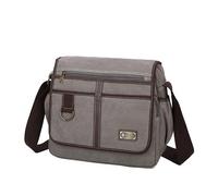 Sunsomen Canvas Messenger Bag Satchel Bag Crossbody Bag Shoulder Bag 14inch With Water Pocket, Gray