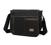 Sunsomen Mmessenger Bag For Man,Canvas Satchel Bag Crossbody Bag Shoulder Bag Vintage 14 Inch, Black