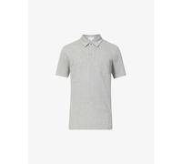Sunspel Mens Grey Melange Riviera Cotton-piqué Polo Shirt L