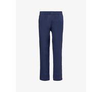 Sunspel Mens Sunspel Drawstring Tapered-Leg Linen Trousers Light Navy L