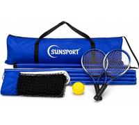 Sunsport Short Tennis Set Portable Net 2 Rackets Ball & Carry Case Beach Or Garden Games For Kids & Adults