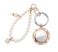 SunsprieJoy Keychain Airtag Holder - Elegant Design with Sparkling Stones, Perfect New Home Gift for Women or Girls, Rose Gold, 1.6 x 5.3 x 0.2 inches