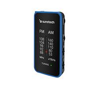 Sunstech RPC6 FM/Am Pocket Radio Portable Small Analog Radio Tuner Multiband Radio Powered by 2 AAA Batteries, Blue