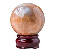 Sunstone Orange Moonstone Crystal Sphere,Polished Gemstone Ball for Decoration,Home Office Desk Decor, Feng Shui Ornament,50~55mm