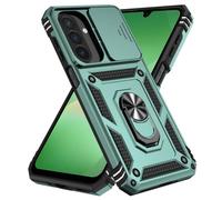 SunStory Compatible with Samsung Galaxy A27 5G Case with HD Screen Protector & Slide Camera Cover & Rotated Ring Kickstand,[Shockproof] Dual Layers Phone Case for Galaxy A27,Green