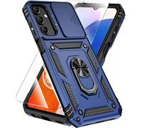SunStory Phone Case for Samsung Galaxy A16 5G Case with HD Screen Protector & Slide Camera Cover & Rotated Ring Kickstand, [Heavy Duty Shockproof] Dual Layers Phone Case for Samsung A16 (New Blue)